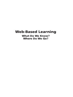 cover image of Web Based Learning